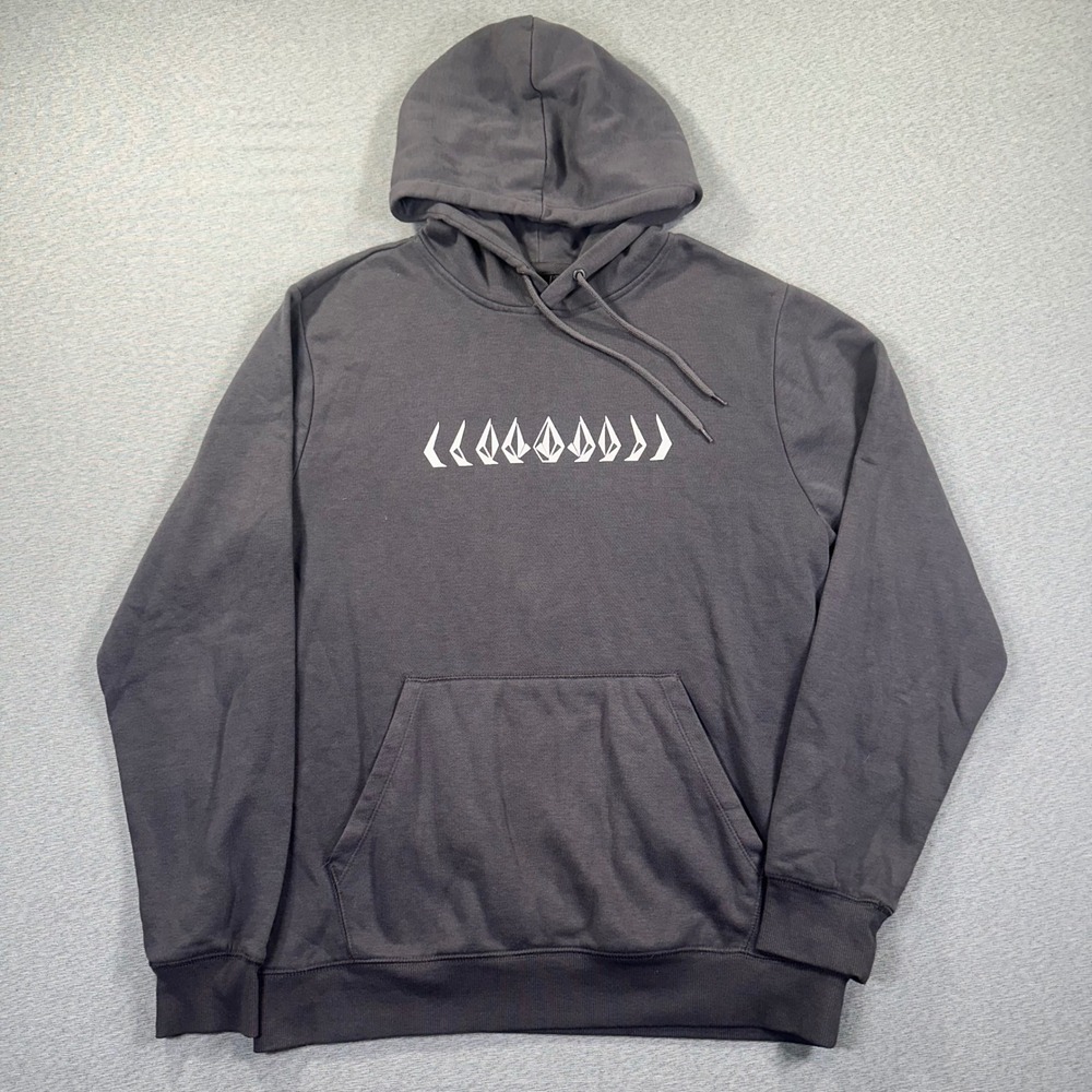 Volcom Stone Sweatshirt Mens Large Hoodie Gray Graphic‎ Logo Y2K Skateboard EUC